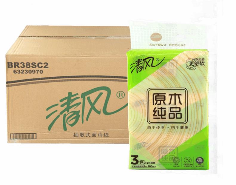 清风_BR38SCN 原木纯品面巾纸（200抽）