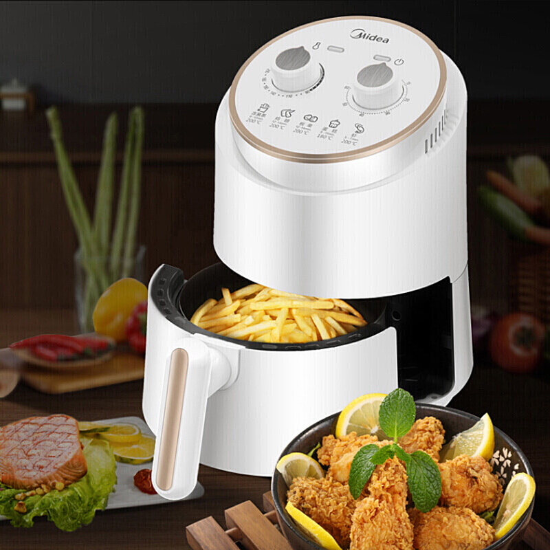 美的（Midea）MF-ZY1501 多功能电炸锅大容量1.5L家用无油空气炸锅炸薯条 白色款
